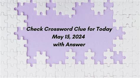 crossword clue check|kind of check crossword clue.